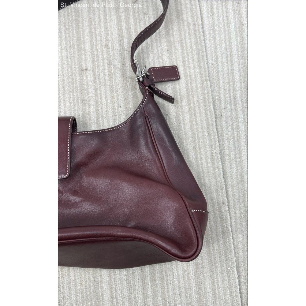 Vintage Coach Hampton's Hobo Burgundy Leather Shoulder Bag 7783 Great Condition - Picture 3 of 11